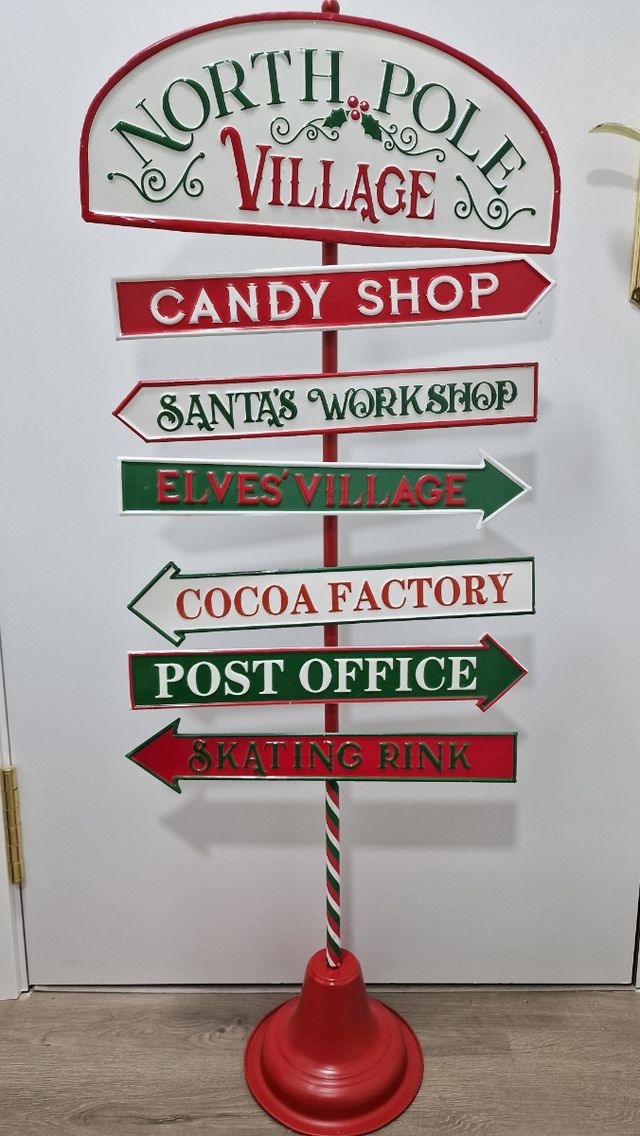 Señales metal tricolor North Pole  Navidad