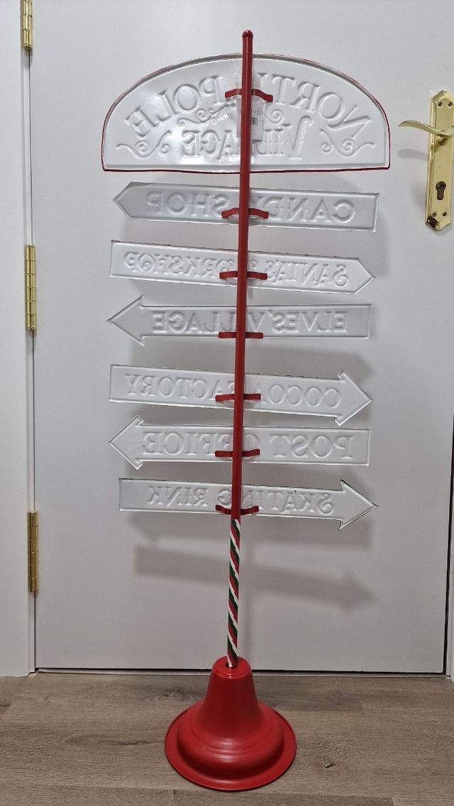 Señales metal tricolor North Pole  Navidad