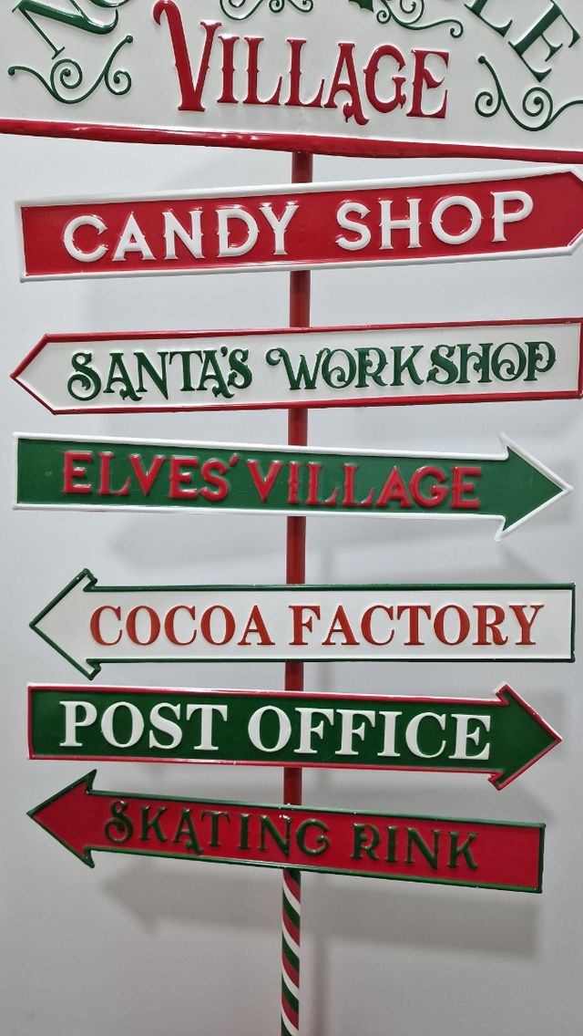 Señales metal tricolor North Pole  Navidad