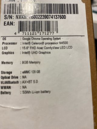 Acer Chromebook 315 - Laptop Grigio