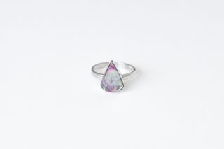 Anillo con Piedra Nacar Abulon Hecho a Mano Unico