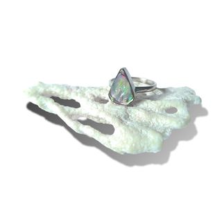 Anillo con Piedra Nacar Abulon Hecho a Mano Unico