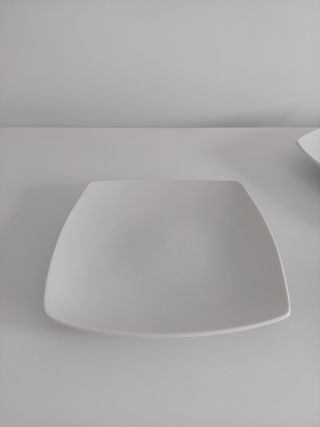 Vajilla blanca cuadrada - porcelana