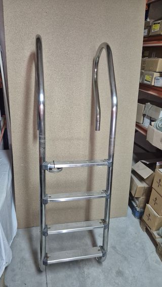 Escalera piscina metalica azul