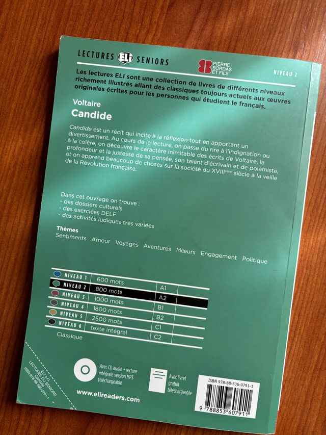 Libro Escolar Francés Candide Voltaire