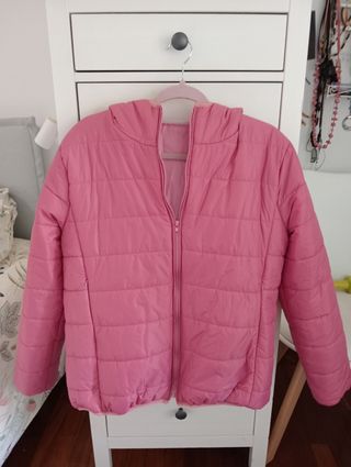 Chubasquero plumas ligero rosa