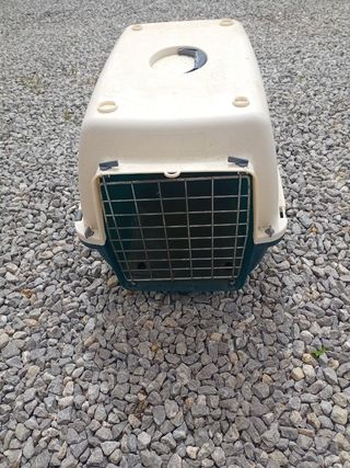 Transportín mascotas beige y verde