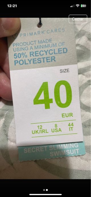 Bañador Primark reductor multicolor talla 40