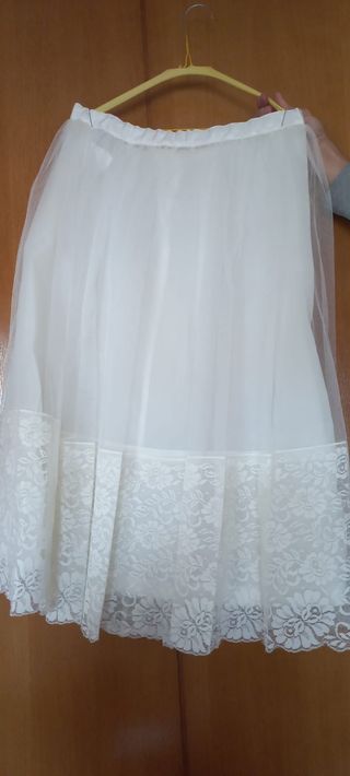 Vestido comunión niña blanco celeste