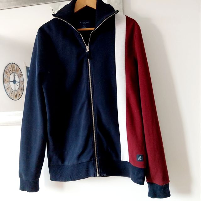 Chaqueta Pull&Bear Retro Hombre T.L azul burdeos