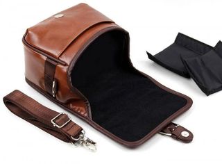 Mala em pela para proteção de máquina fotográfica