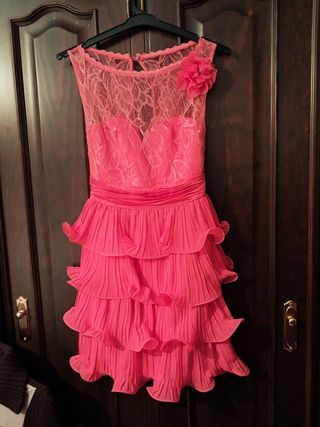 Vestido fiesta rosa talla 38