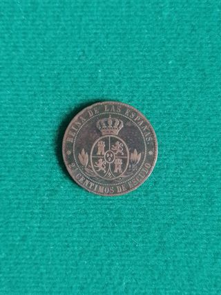 2.5 céntimos Isabel II 1866