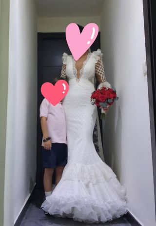 Vestido novia blanco - Diseño exclusivo, SIMOF