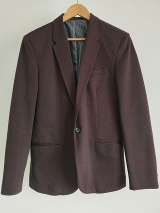 Blazer punto color burdeos