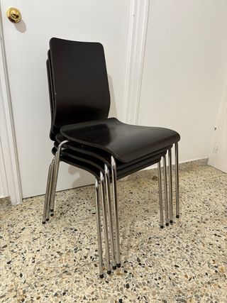 Juego de sillas para comedor negras