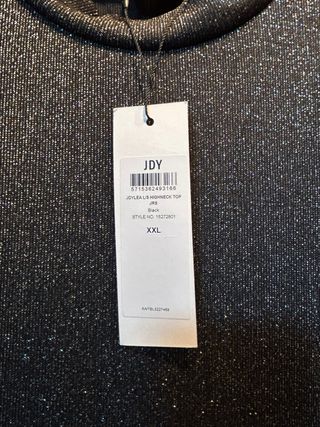 Camiseta JDY negra con destellos Nueva talla XXL