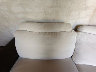 Sofá 4 plazas beige y marrón