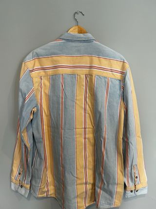 Camisa Zara Hombre XL - Rayas Azul Amarillo