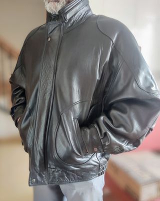 Chaqueta cazadora piel cuero como NUEVA 