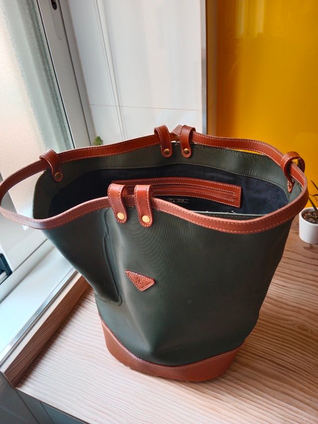 Bolso TANO verde y marrón