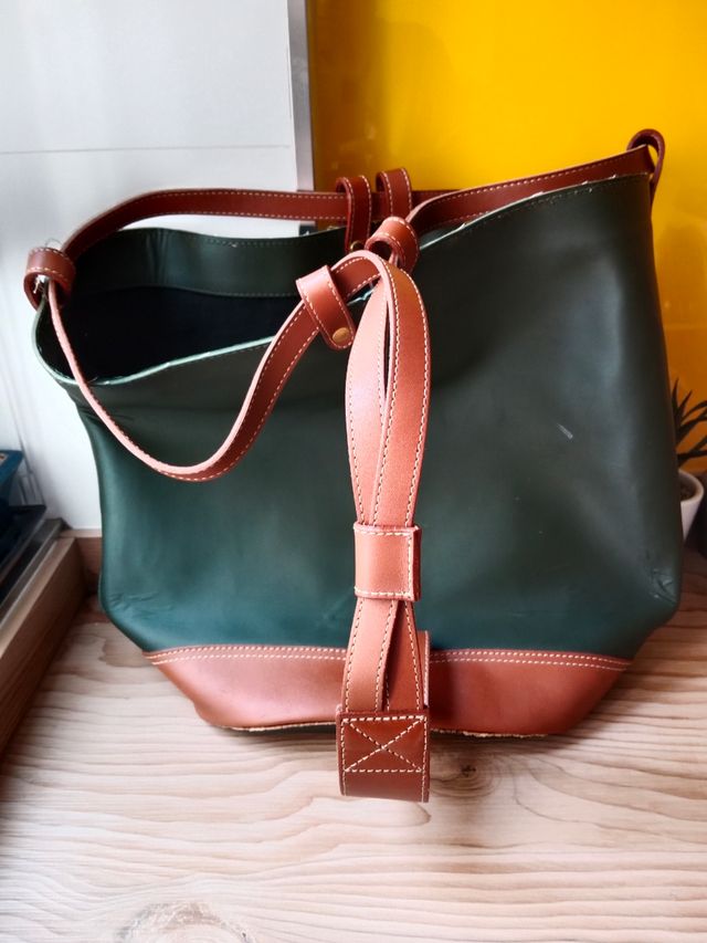 Bolso TANO verde y marrón