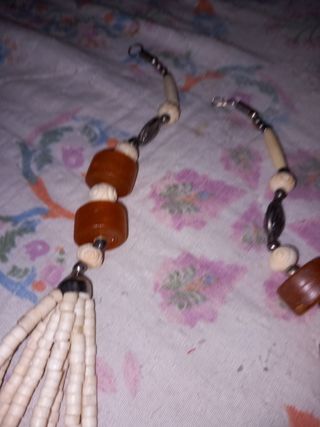Collar vintage ámbar blanco