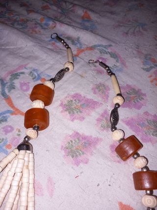 Collar vintage ámbar blanco
