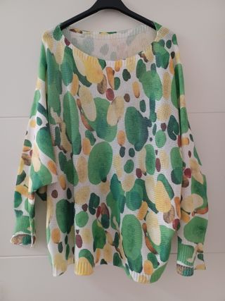 Jersey punto verde y blanco