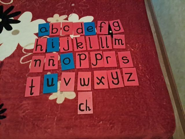 Letras móviles Montessori: Rojo y Azul