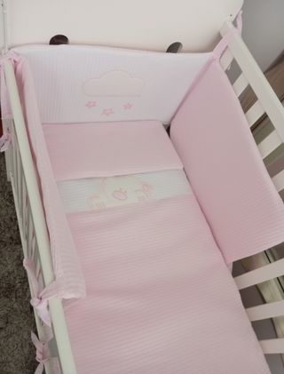 Cuna bebé madera maciza y colchón incluido