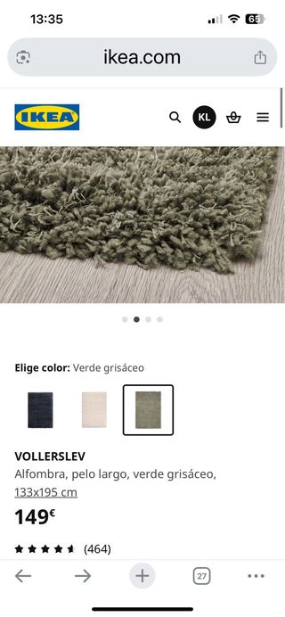 Alfombra Ikea gris - Pelo largo