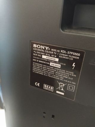 Cd televisión Sony Bravia 37p5500