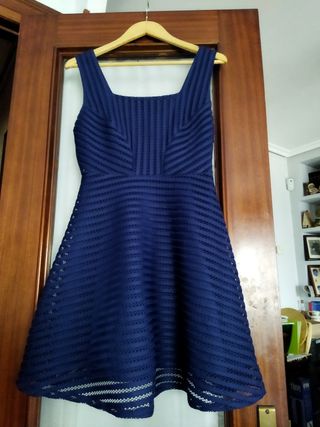 Vestido azul oscuro fiesta.