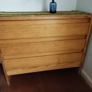 Cómoda de madera maciza de pino de Oregón