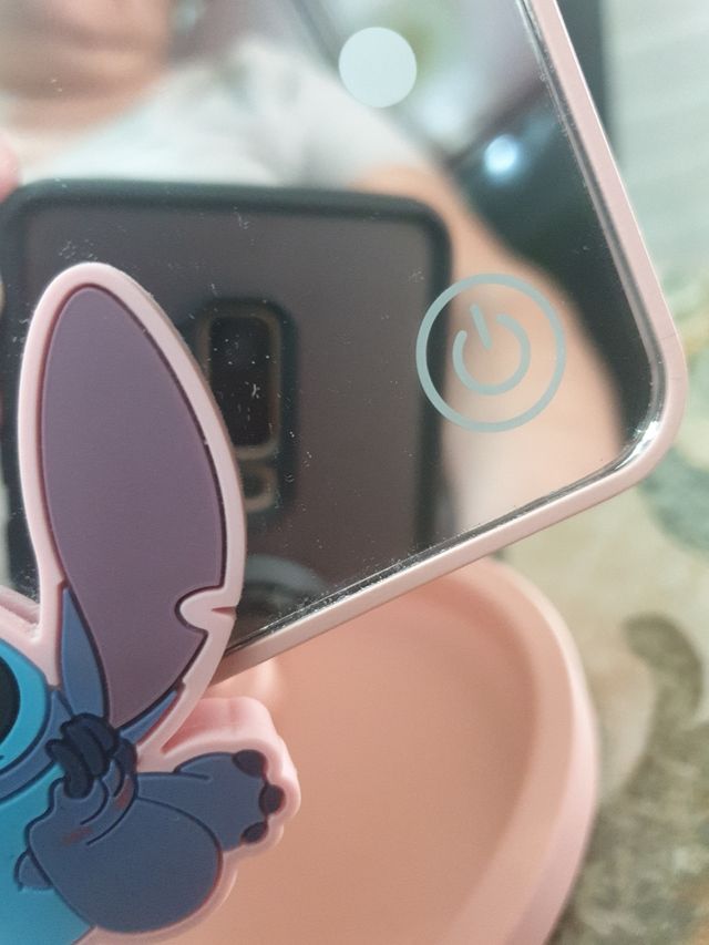 Espejo tocador DISNEY Stitch rosa LED