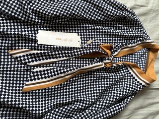 Blusa cuadros vichy marrón-negro