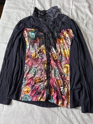 Blusa cuadros vichy marrón-negro