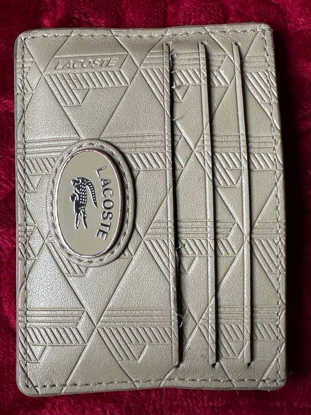 Cartera Lacoste Beige Originla