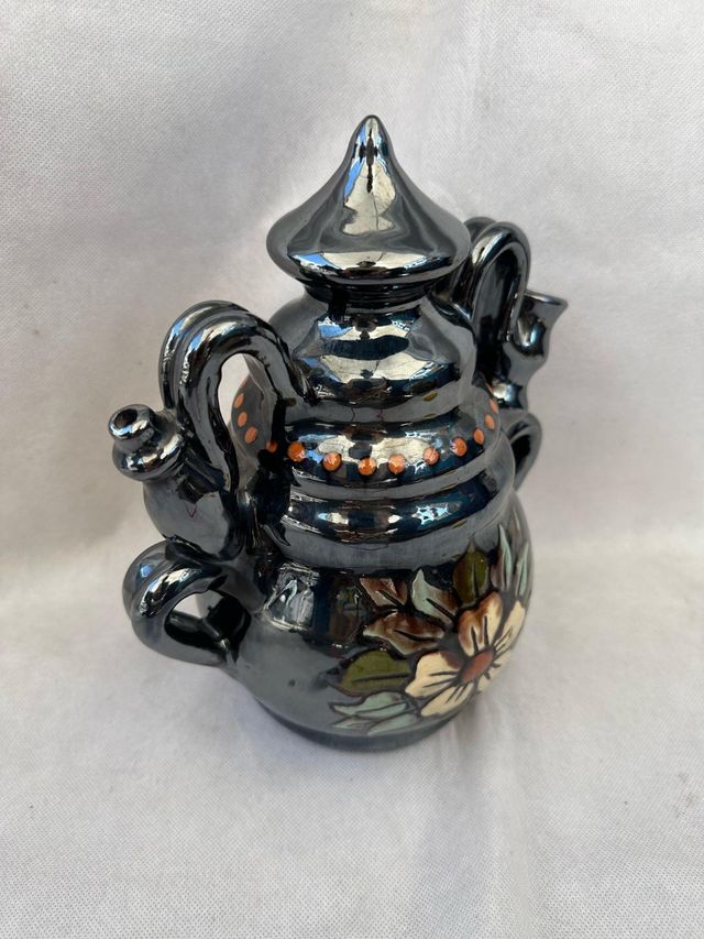 Vaso decorativo terracotta smaltato nero