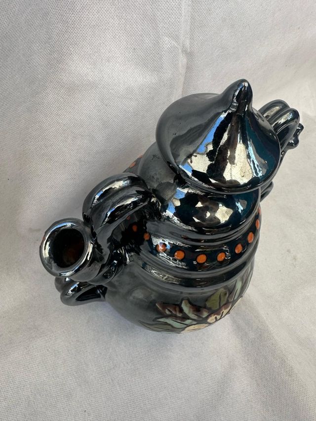 Vaso decorativo terracotta smaltato nero