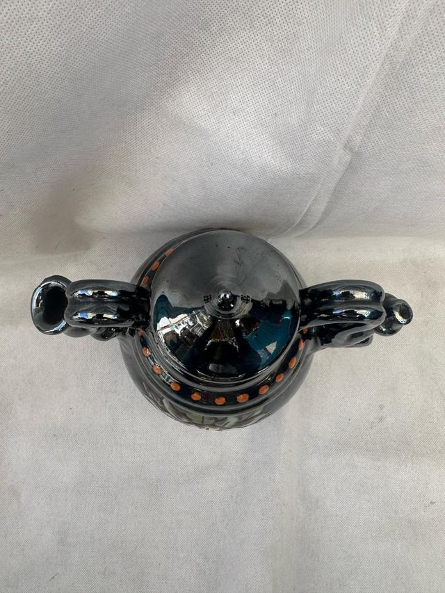 Vaso decorativo terracotta smaltato nero