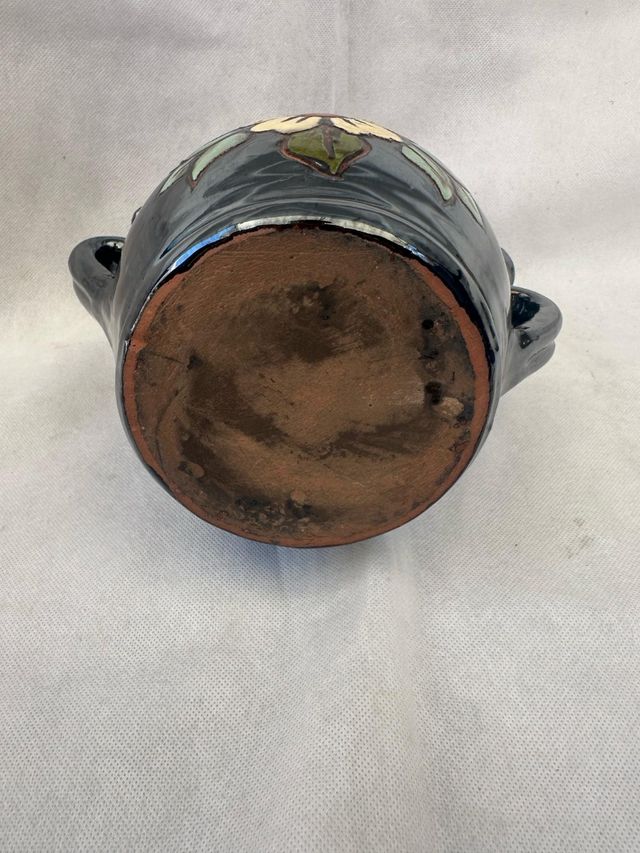 Vaso decorativo terracotta smaltato nero