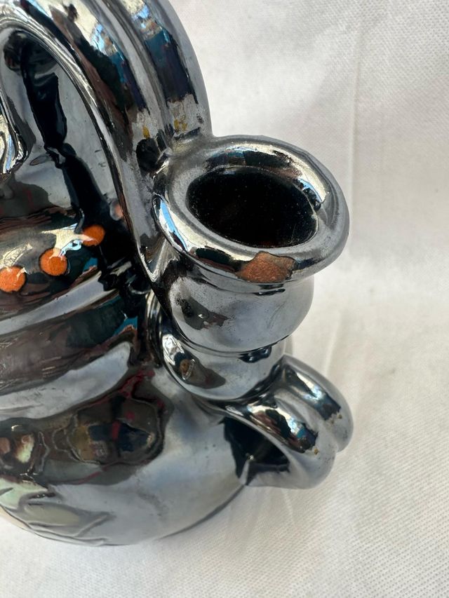 Vaso decorativo terracotta smaltato nero