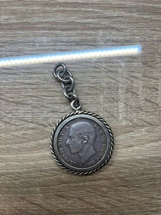 Llavero con moneda 5 pesetas