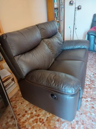 Set divano 2 posti + 2 posti in pelle