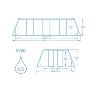 Piscina Bestway gris - Rectangular