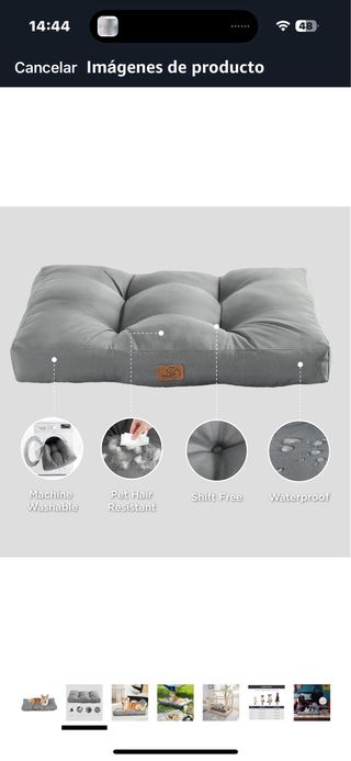 Cama perro gris impermeable