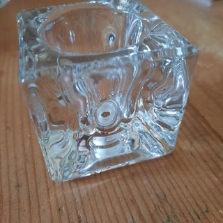 6 basi vetro cubiche trasparenti