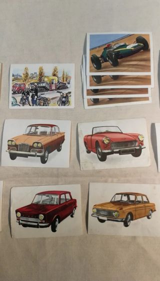 AÑOS 60. Lote 75 CROMOS coches antiguos